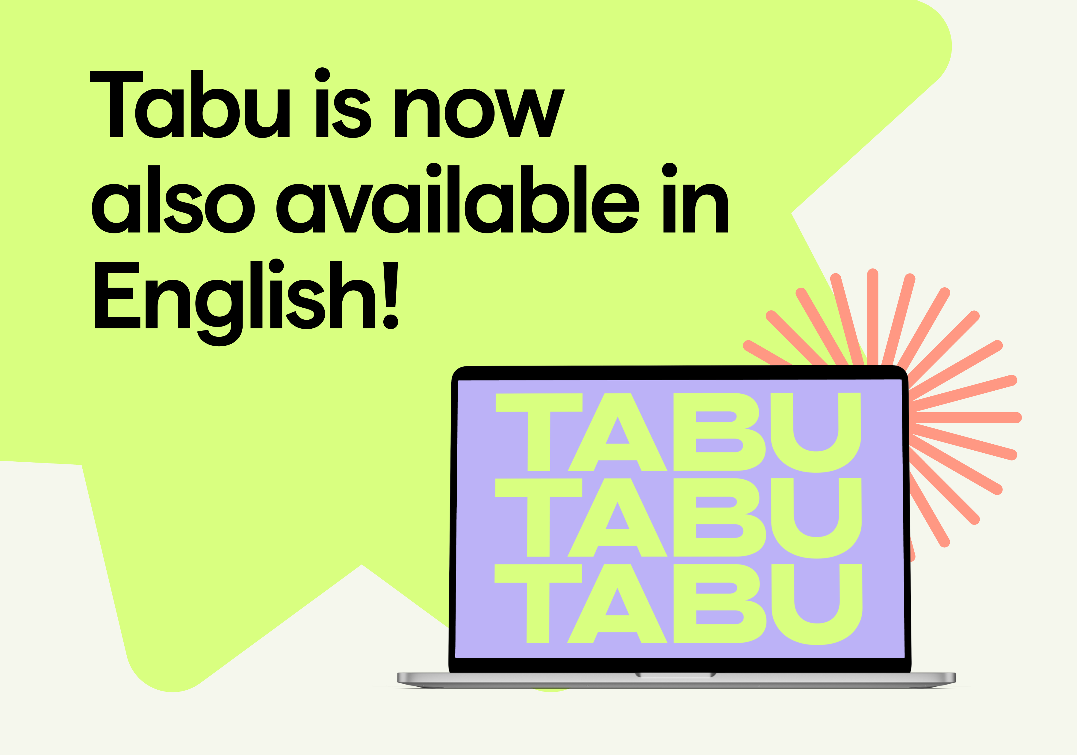Najava da je Tabu dostupan i na engleskom, laptop s Tabu logom